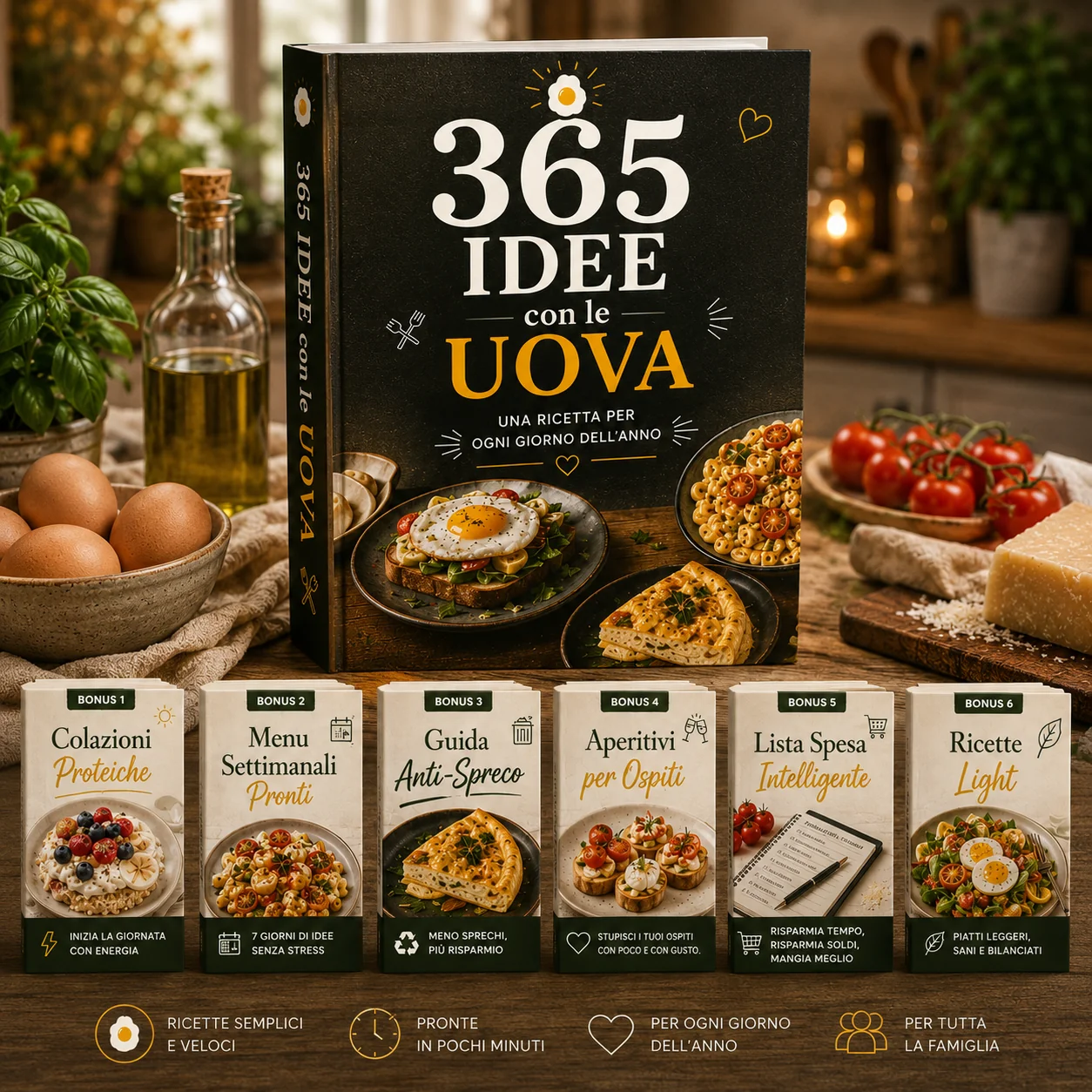 365 IDEE CON LE UOVA + 6 BONUS ESCLUSIVI